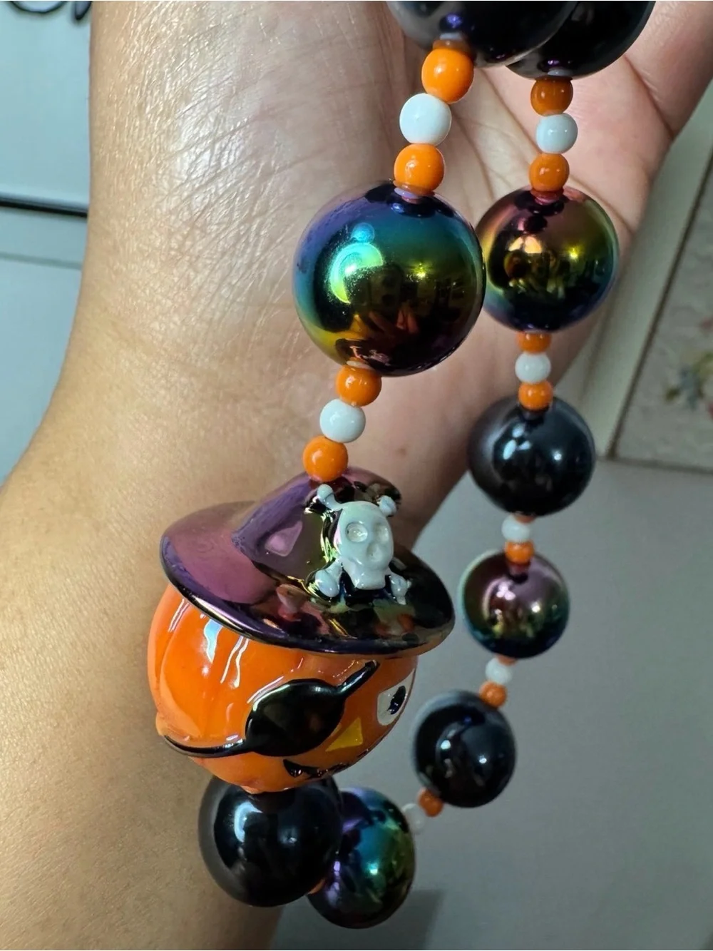Halloween Pumpkin Pirate Charm Rainbow Chrome Phone/Key/Bag Chain #P547